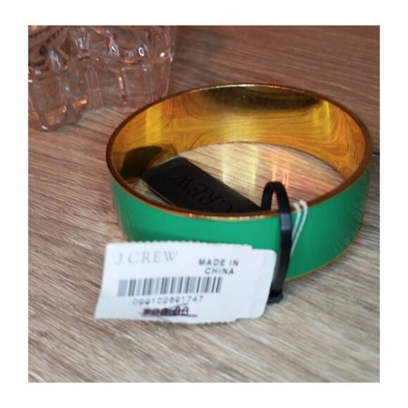 New J.crew Green Classic Enamel Bangle Bracelet Stackable Layering Pop Of Color - Picture 2 of 2